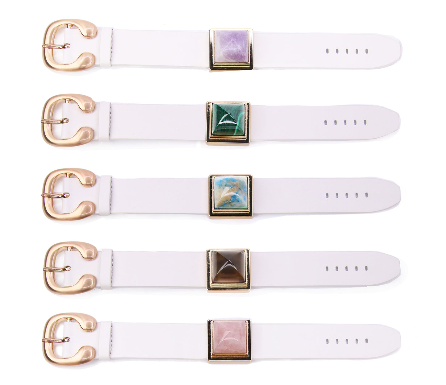 White leather band